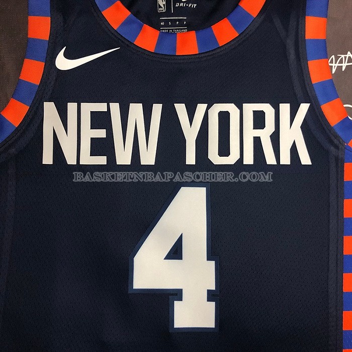 Maillot New York Knicks Derrick Rose NO 4 Ville Edition 2019-20 Bleu